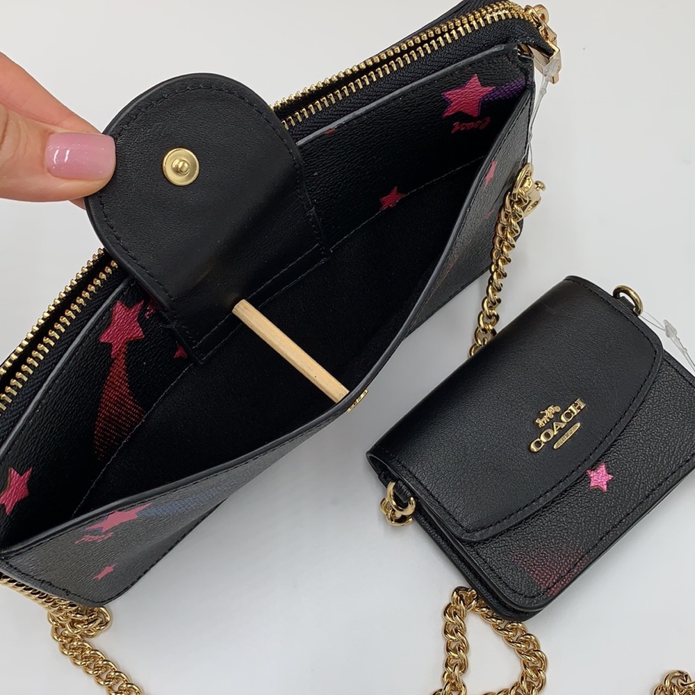 Poppy Crossbody With Card Case With Disco Star Print - Picture 12 of 16